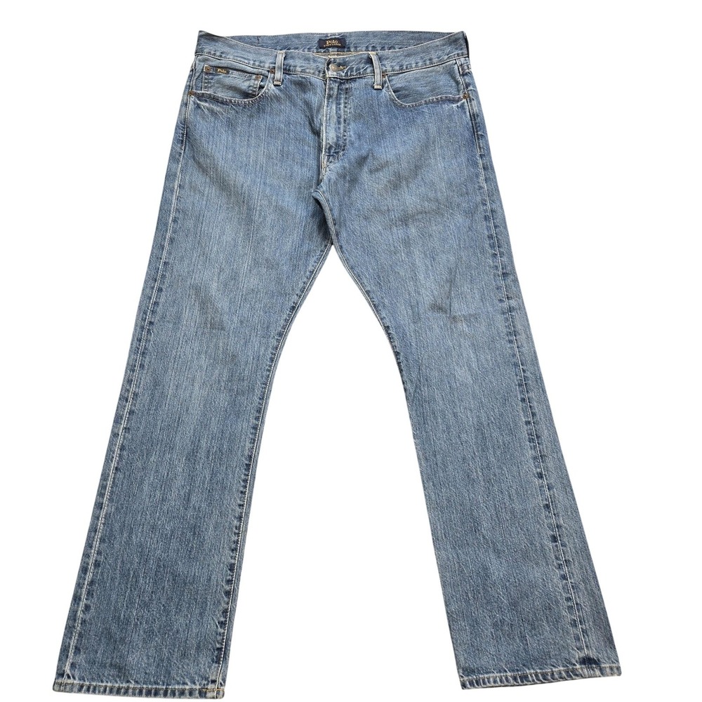 Polo Ralph Lauren Jeans Mens 36x29 Blue Straight Varick Slim Light Wash Denim